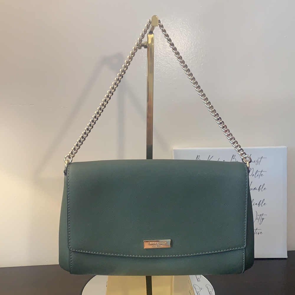 LIKE NEW Green Kate Spade Shoulder Bag Gold Chain